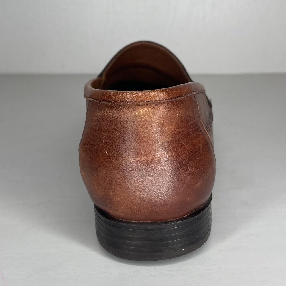 Giorgio Brutini Brazil Brown Woven Leather Kiltie Tassel Loafers 8M - Picture 12 of 15